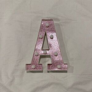 Pink Glitter Letter A Decor
